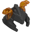 LEGO Perle dunkelgrau Ninjago Helm mit Cheek Protection und Transparentes Orange Schlange Heads (24484)