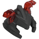 LEGO Gris Foncé Nacré Ninjago Casque avec Cheek Protection et Transparent Rouge Serpent Heads (24484)