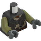 LEGO Pearl Dark Gray Orc (Green) with Armor with Fur Minifig Torso (973 / 76382)