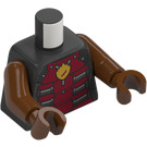 LEGO Gris oscuro perla Cohete Raccoon con Reddish Marrón Pelaje y Pearl Dark Gris Parte superior Minifigura Torso (973 / 76382)