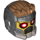 LEGO Parelmoer donkergrijs Star-Lord Ruimtehelm met Wit Pupils en Haar  (32759)