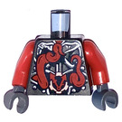 LEGO Perleťově tmavě šedá Trup Ninjago Metallic stříbrný Brnění (973)