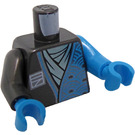 LEGO Perle dunkelgrau Torso mit Dunkles Azur Curves und Ninjago 'N' (973 / 76382)