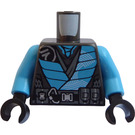 LEGO Pearl Dark Gray Torso with Utility Belt and Dark Azure Decoration (973)