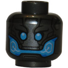 LEGO Perle mørk grå Ultron Minifigur Hode (Forsenket solid knott) (3626 / 20771)