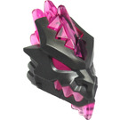 LEGO Pearl Dark Gray Vengestone Mask with Transparent Dark Pink Flame