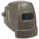 LEGO Pearl Dark Gray Welding Mask with Black Visor with Dark Blue Stripes (14288 / 21886)