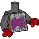 LEGO Gris oscuro perla Lobo Máscara Minifigura Torso (973)