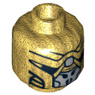 LEGO Pearl Gold Alien Foot Soldier Head (Recessed Solid Stud) (10335 / 10336)