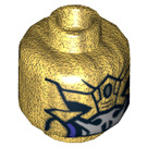 LEGO Pearl Gold Alien General Head (Recessed Solid Stud) (3626)