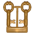 LEGO Pearl Gold Antique Keys (2 on Sprue) (40236 / 40359)