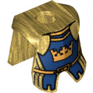 LEGO Pearl Gold Armor Breastplate with Leg Protection with Gold Crown on Blue (2587 / 59886)