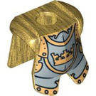 LEGO Pearl Gold Armor Breastplate with Leg Protection with Gold Crown on Silver (2587 / 86340)