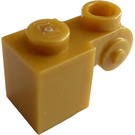 LEGO Pearl Gold Brick 1 x 1 x 2 with Scroll and Open Stud (20310)