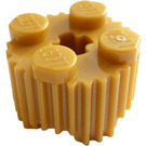 LEGO Pearl Gold Brick 2 x 2 Round with Grille (92947)