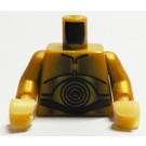 LEGO Perlgold C-3PO Torso mit Pearl Gold Arme und Pearl Light Gold Hände (973)