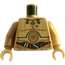 LEGO Perlgold C-3PO mit Colorful Wires Muster Torso (973 / 76382)