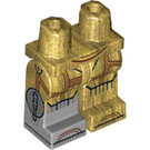 LEGO Perlgold C-3PO mit Pearl Gold und Medium Stone Grau Recht Bein Minifigure Hüften und Beine (1550 / 3815)