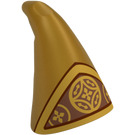 LEGO Pearl Gold Cone Hat with Hogwarts Architect Gold Pattern (17349 / 104896)