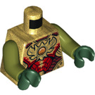 LEGO Pearl Gold Cragger Minifig Torso with Olive Green Arms and Dark Green Hands (973 / 76382)