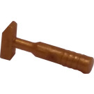 LEGO Perlgold Kreuz Pein Hammer (3 Rippen am Griff)