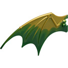 LEGO Perlgold Drachen Flügel 19 x 11 mit Dark Green Trailing Kante (51342)
