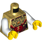 LEGO Pearl Gold Eris Minifig Torso with White Arms and Yellow hands (973 / 76382)