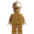 LEGO Parelmoer goud Brandweerman Standbeeld Minifiguur