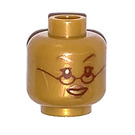 LEGO Perlgold Gold Minerva McGonagall Minifigure Kopf (Einbau-Vollbolzen) (3626 / 80241)