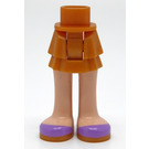 LEGO Pearl Gold Hip with Short Double Layered Skirt with Purple Shoes with Gold Soles (92818)