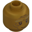 LEGO Pearl Gold Hogwarts Architect Minifigure Head (Recessed Solid Stud) (3274 / 104889)