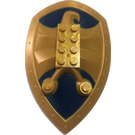 LEGO Pearl Gold Large Figure Shield - Jayko Hawk (50655)