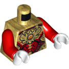 LEGO Perlgold Laval Minifig Torso mit rot Arme und Weiß Hände (973 / 76382)