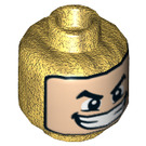 LEGO Perlgold Loki Minifigure Kopf (Einbau-Vollbolzen) (3626 / 35996)