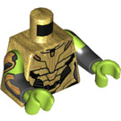 LEGO Dorado perla Minifigura Torso con Gold, Negro y Lima Armadura (973)