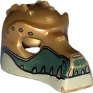 LEGO Perlgold Minifigure Krokodil Kopf mit Gold Zähne und Schwarz Diamonds (12551 / 12837)