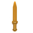 LEGO Pearl Gold Minifigure Short Sword with Thick Crossguard (18034)