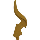 LEGO Pearl Gold Minifigure Spear Tip with Elongated Flame (18395)