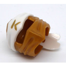 LEGO Pearl Gold Ninjago Wrap with White Headband and Gold Ninjago Logogram