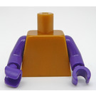 LEGO Pearl Gold Plain Torso with Dark Purple Arms and Hands (973 / 76382)