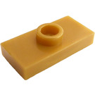 LEGO Or perlé assiette 1 x 2 avec 1 Stud (avec Groove) (3794 / 15573)