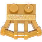 LEGO Pearl Gold Plate 1 x 2 with Angled Bar Handles (92692)