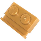 LEGO Or perlé assiette 1 x 2 avec Porte Rail (32028)