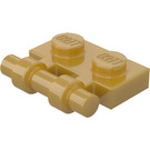 LEGO Pearl Gold Plate 1 x 2 with Handle (Open Ends) (2540)