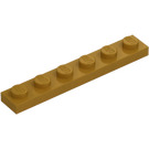 LEGO Perłowe Złoto Talerz 1 x 6 (3666)