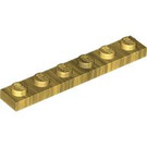 LEGO Parelmoer Goud Plaat 1 x 6 (3666)