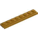 LEGO Perlově zlatá Deska 1 x 8 s Dveře Zábradlí (4510)