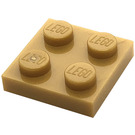 LEGO Parelmoer goud Plaat 2 x 2 (3022 / 94148)