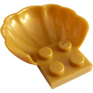 LEGO Perle guld Plade 2 x 2 med Halvt Shell (18970)