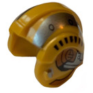 LEGO Pearl Gold Rebel Pilot Helmet with Snub Fighter Pilot Pearl Gray Stripes (30370 / 104347)